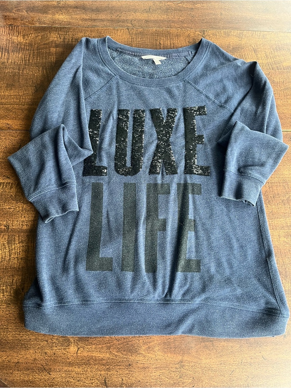 Y2K Victoria’s Secret LUXE LIFE Sequin Sweatshirt Small Petite Cozy Athleisure